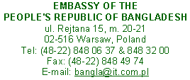 Adres Ambasady Bangladeszu