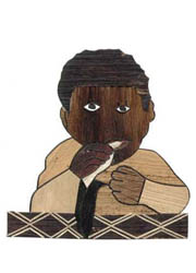 Wycinanka z lici bananowca, Rwanda (Ruanda), Afryka rodkowa.
